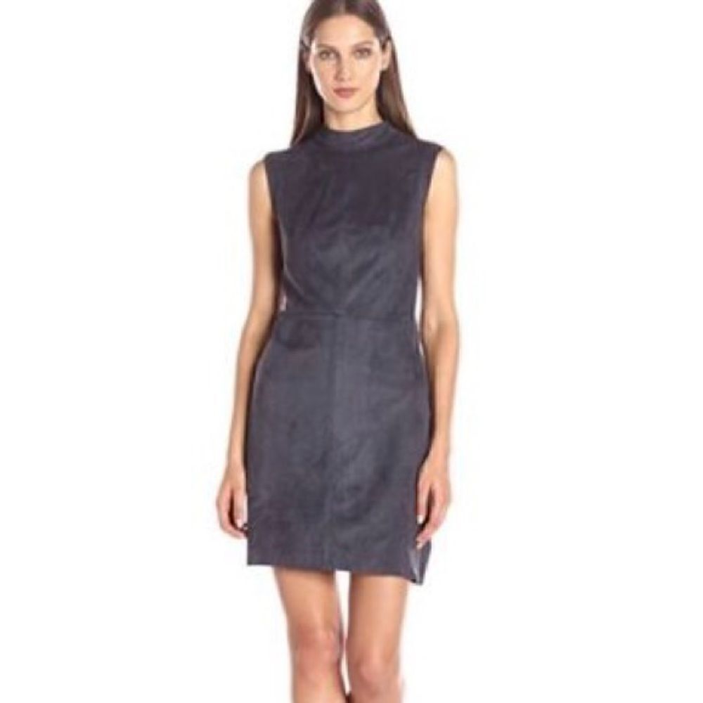 Lysse Aspen Charcoal Gray Microsuede Feel High Neck Tank Dress